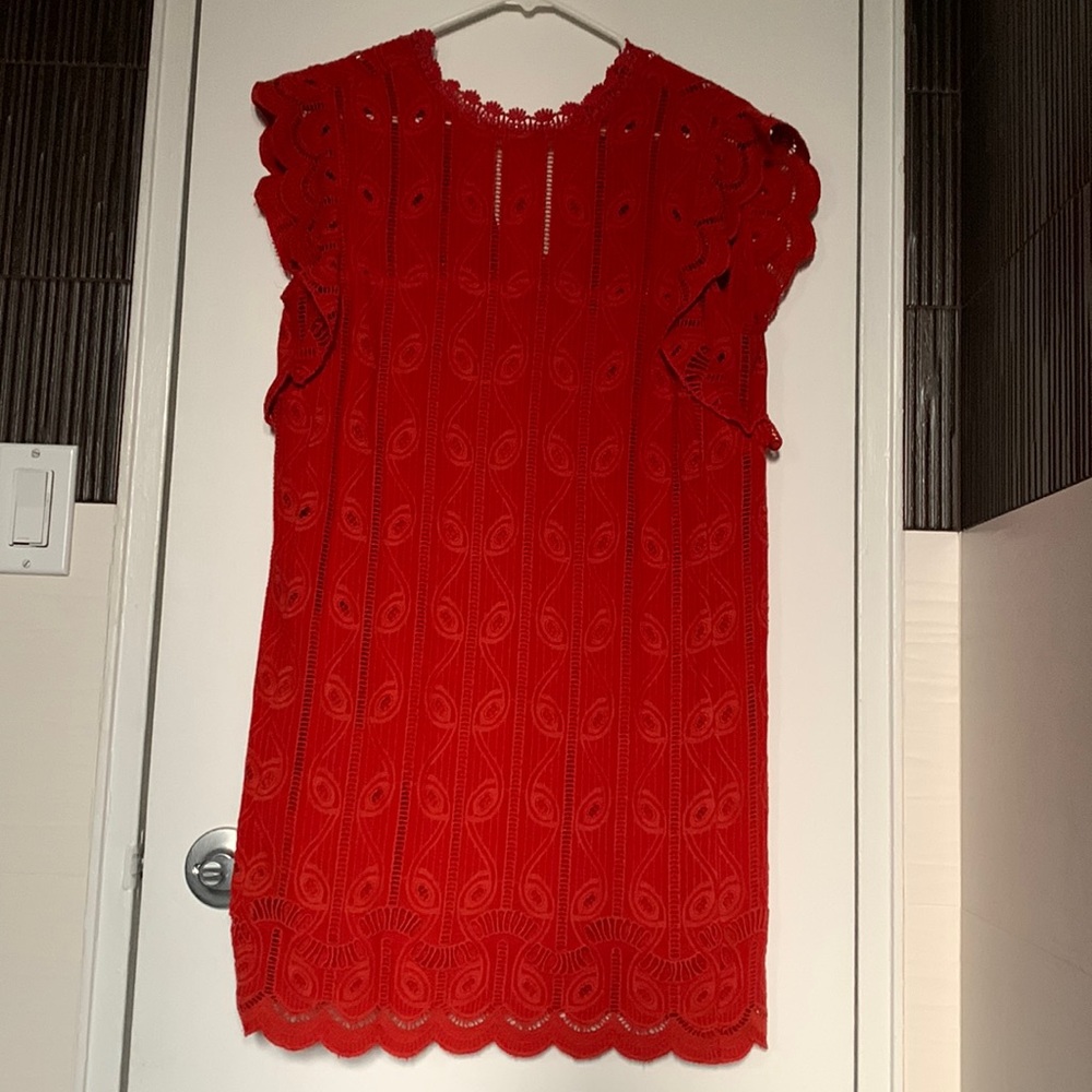 Tularosa red embroidered dress